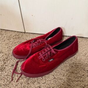 Vintage Velvet Burgundy Vans